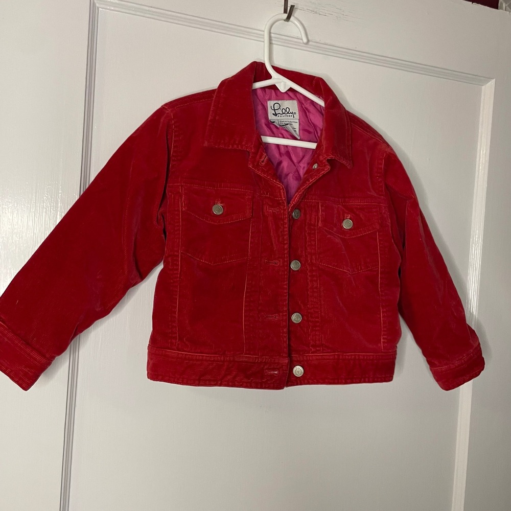 Lilly Pulitzer Kids‎ Red Corduroy Jacket Size 4 Button Front Pockets